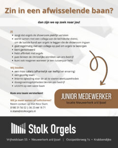 vacature Junior Medewerker Stolk Orgels